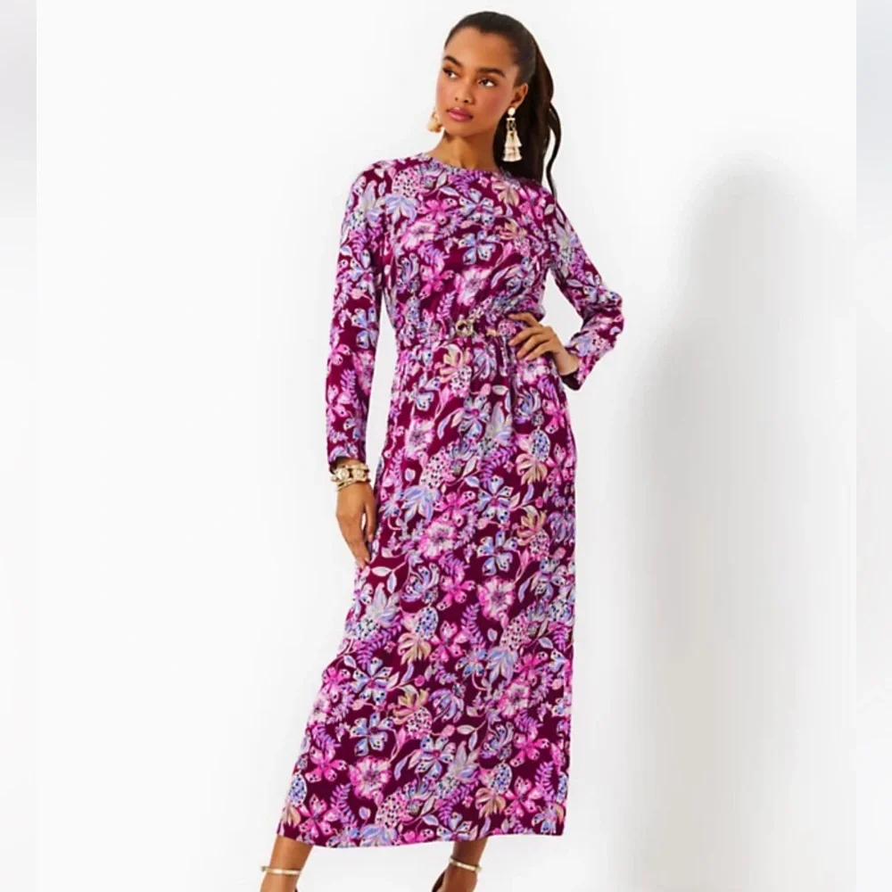 Lilly Pulitzer Leolynn Long Sleeve Maxi Dress-Size 8